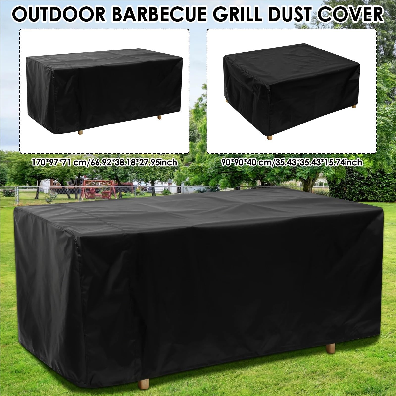 Funda for barbacoa de exterior, resistente al agua y polvo, tela Oxford, protectora for muebles jardín sala estar(90X90X40cm)