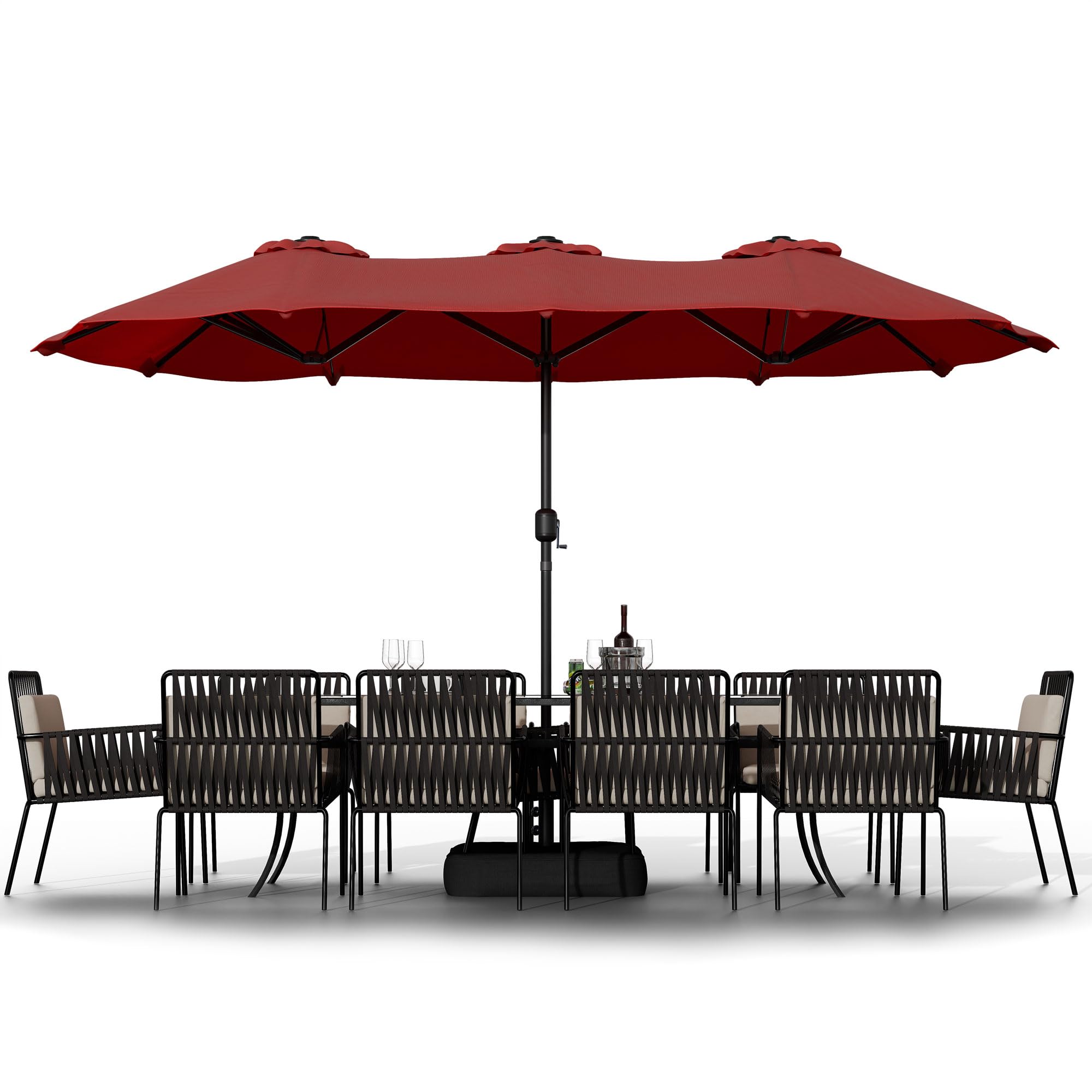 Amazon.com : Shintenchi 16FT Large Patio Umbrella with Base Included, Outdoor Double-Sided Rectangular Shade with Crank Handle for Poolside Lawn, Deck & Garden, Red : Patio, Lawn & Garden Amazon.com : Shintenchi 16FT Large Patio Umbrella with Base Included, Outdoor Double-Sided Rectangular Shade with Crank Handle for Poolside Lawn, Deck & Garden, Red : Patio, Lawn & Garden