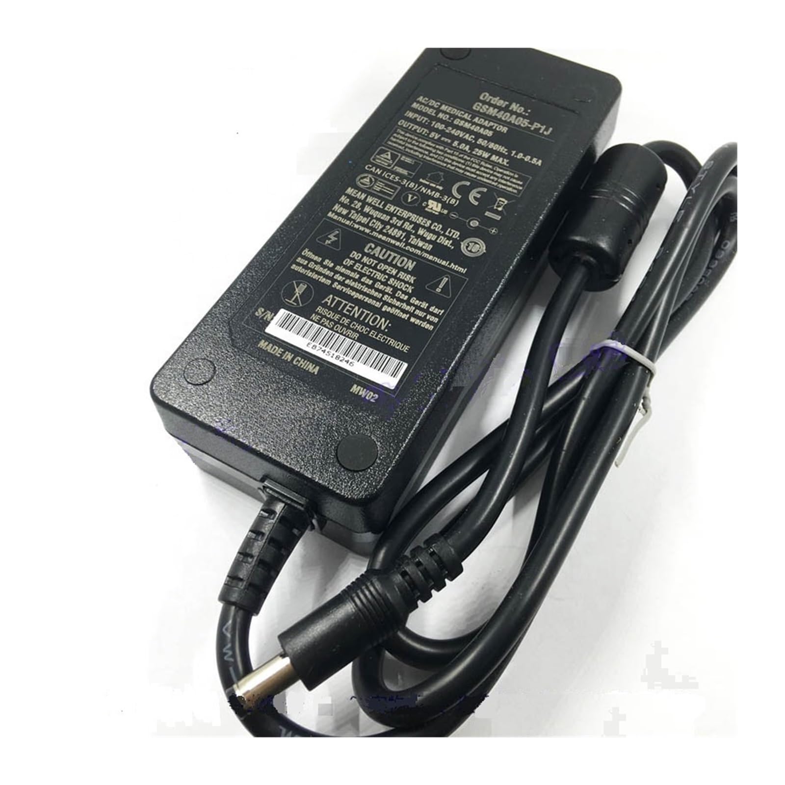 HYUJNAFZR GSM40A05-P1J 25W 5A 5V Adapter Level V 110V/220V AC to 5V DC Adaptor Power Supply 3 Pole