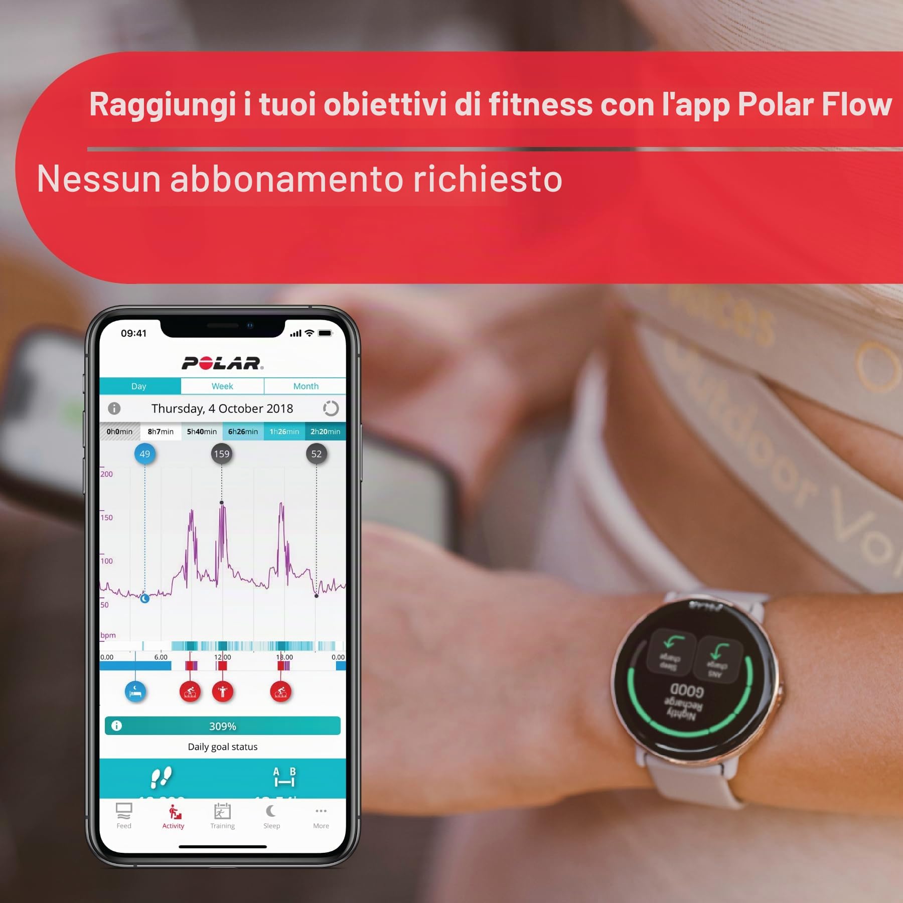 Polar Ignite 2 - Smartwatch per il Fitness con GPS - Monitoraggio della FC dal Polso - Guida Personalizzata agli Allenamenti, Monitoraggio del Recupero e del Sonno - Controlli Musica, Meteo, Notifiche