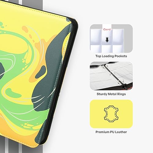 Miniatura 4 de Carpeta de 9 bolsillos para tarjetas intercambiables, con capacidad para 720 tarjetas, álbum de tarjetas Stationeriex con cierre de cremallera,