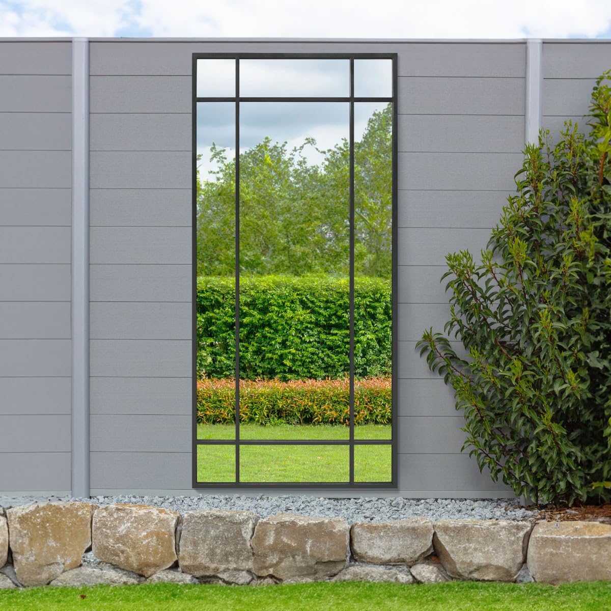 Mirroroutlet Unisex Black Contemporary Wall & Leaner Garden Mirror 71"X 33" 180X85cm | : Size 1 Pack