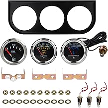 Triple Gauge Kit Water/Fuel/Oil 2'' 52mm DC 12V Mechanical Triple Gauge Set Car Meter Auto Gauge Water Temp Oil Pressure Meter Fuel Meter 3 in1 Car Meter Auto Gauge Kit