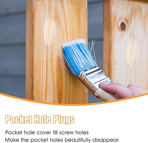 Miniatura 3 de Marsui Tapones de madera maciza para agujeros de bolsillo, 150 unidades, madera de pino para agujero de bolsillo, herramienta de carpintería
