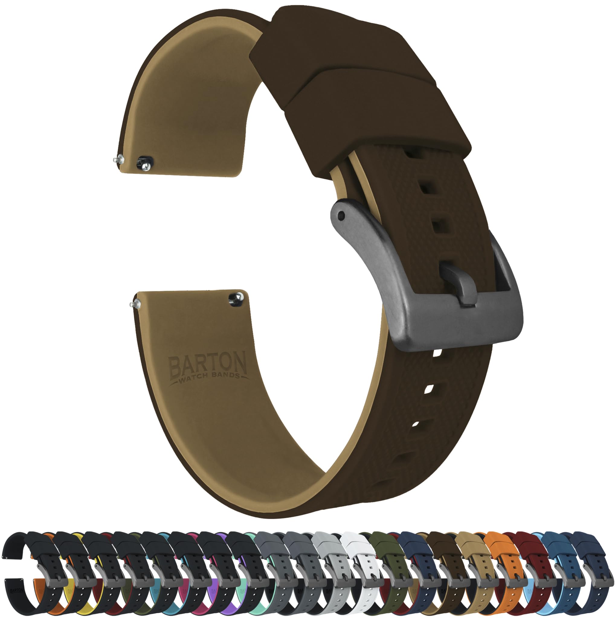 BARTON Elite Silicone Watch Bands - Gold Buckle Quick Release
