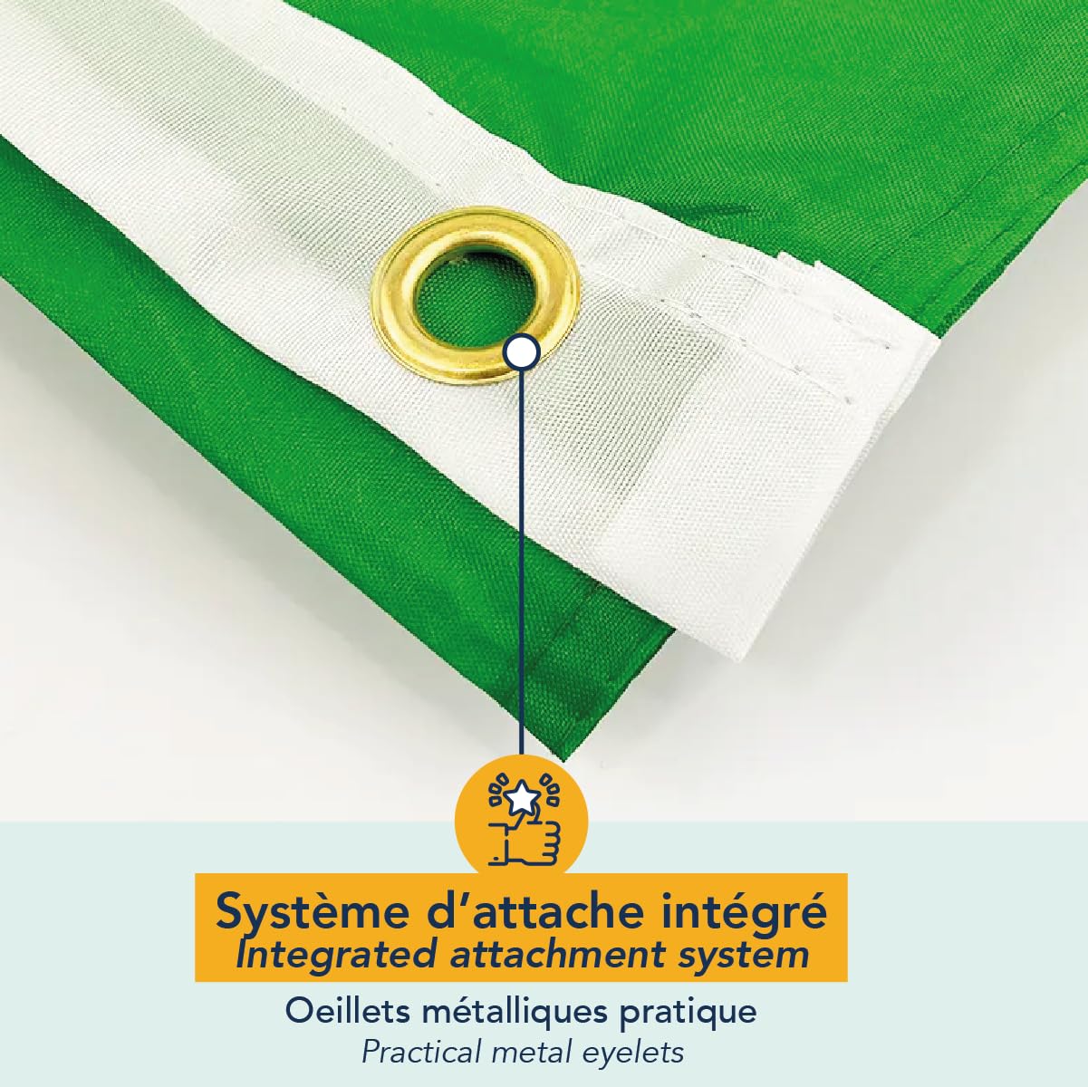 Bandera de Brasil Premium 150x90cm - Bandera de Brasil duradera con 2 ojales de metal