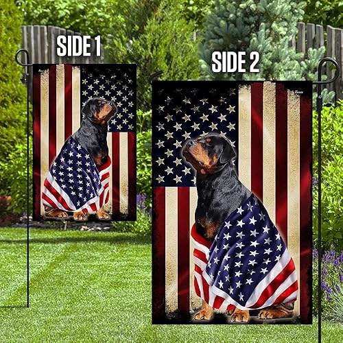 Miniatura 8 de FLAGWIX Bandera estadounidense Rottweiler Bandera patriota estadounidense v5, bandera de casa (29.5 x 39.5 pulgadas), banderas de Estados Unidos de