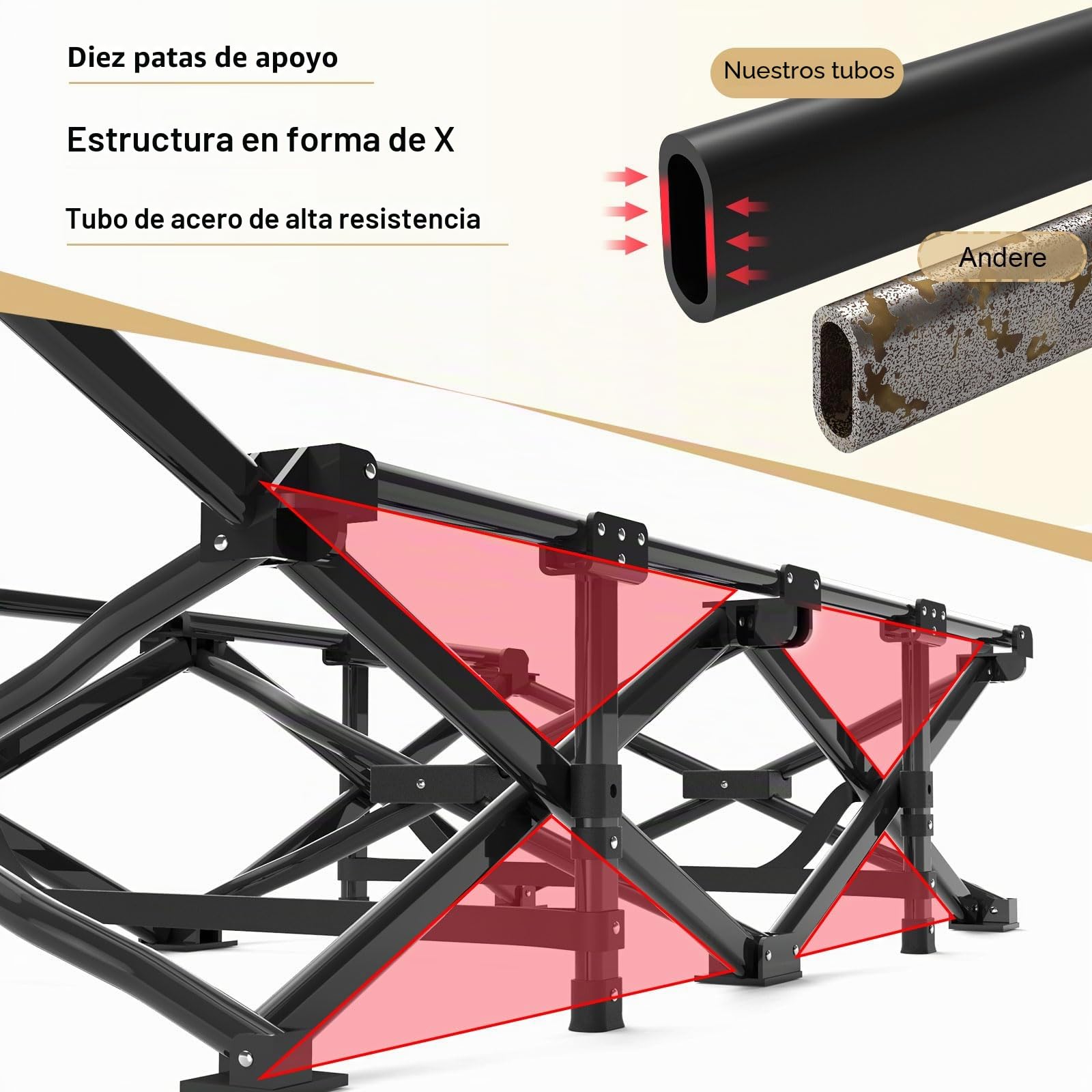 ATORPOK SHOP Cama de camping plegable, extra ancha, plegable, cama de campamento para exterior, jardín interior