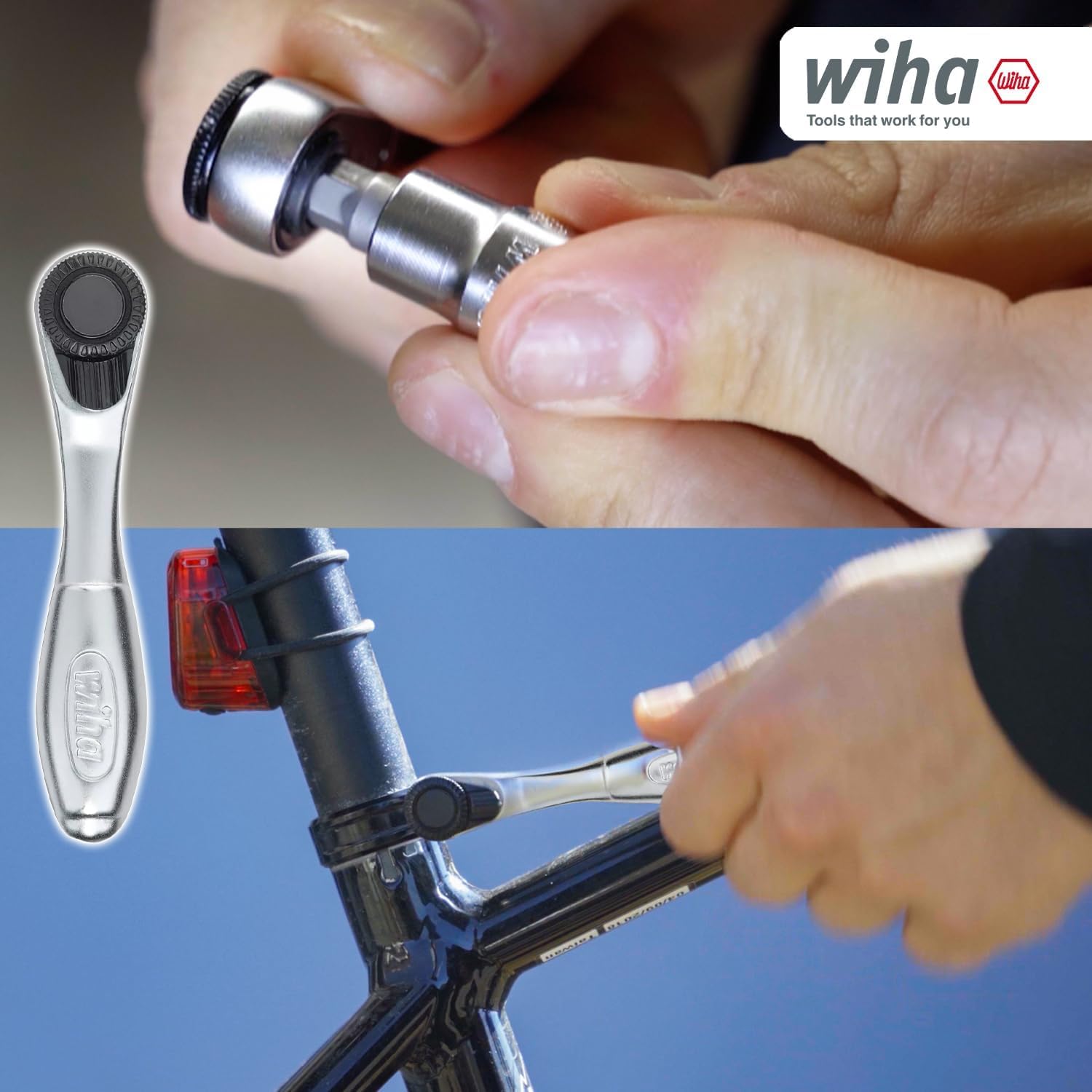Wiha ProBuddy® Evo 40-tlg. Bit- & Steckschlüssel-Set 1/4" SoftFinish Schraubendrehergriff, Mini-Ratsche 72 Zähne, magnetischer Bithalter I Kompaktes Werkzeugset für Profi, Heimwerker, Fahrrad (46960)