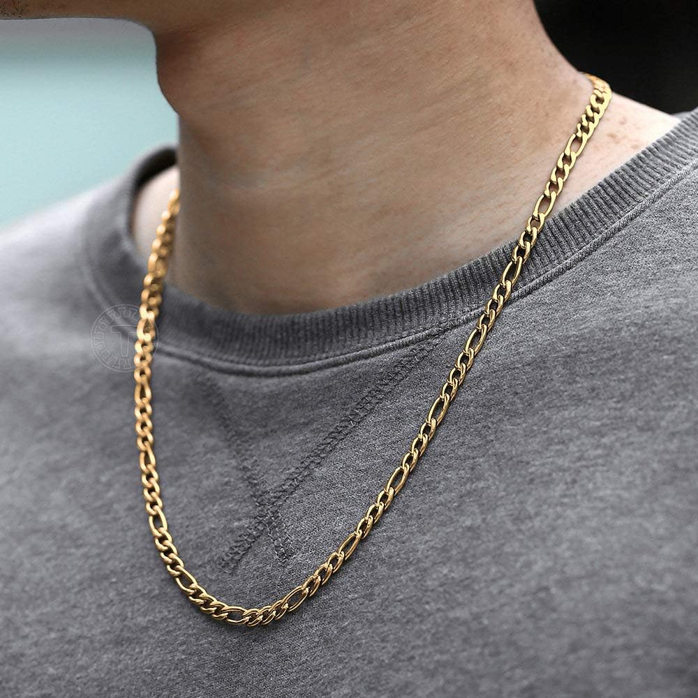 Trendsmax 5mm Figaro Chain Necklace Gold Plated Stainless Steel Figaro Chain for Men Women 18-24inch - Image 5