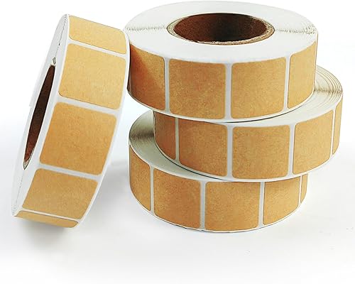 4 rollos de calcomanías autoadhesivas de blanco de papel kraft de 0.85 pulgadas, 4000 unidades de etiquetas para tiro con arco y práctica de campo