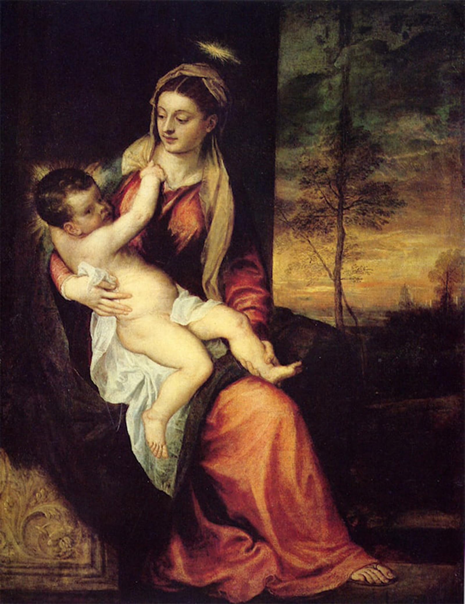 ARTXLXXBN Famous Print Painting Colorful Art Print Mary with the Christ Child by Il'ya Repin Canvas Art Decorations for Home Decor 60x90cm
