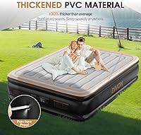 Vista 5 de DIVON Colchón de aire Queen con bomba integrada, colchón inflable con patrón de ondas en 3 minutos, colchón inflable rápido de 18 pulgadas, colchón