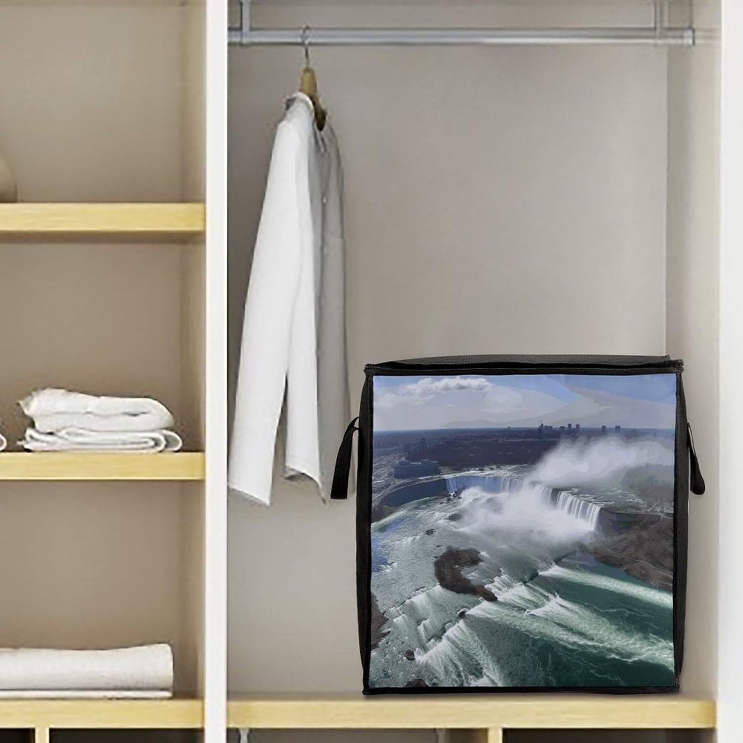 Niagara Falls Storage Bags Moving Bags Storage Bins | Comforter Storage Bag Reinforced Handles & Zippers Foldable Closet Organizers and Storage for Blanket Pillow Clothes