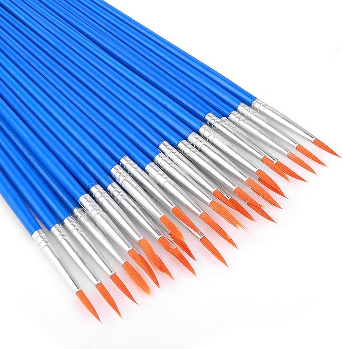 Prasacco 30 Pieces Round Paint Brushes, Small Paint Brushes Bulk for Miniature Detail Painting