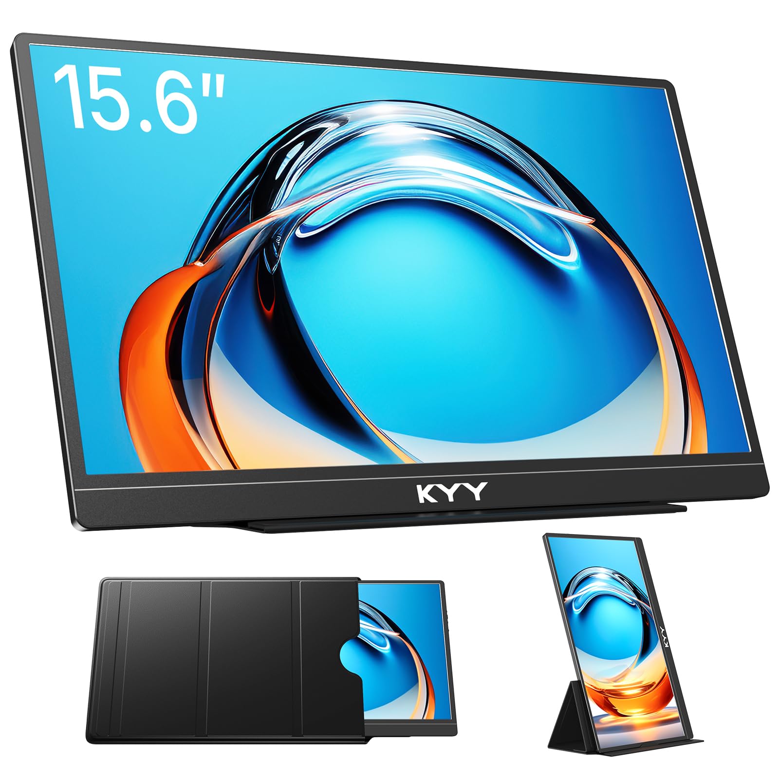 KYY Monitor portátil 15.6 '' 1080P Monitor portátil para portátil con
