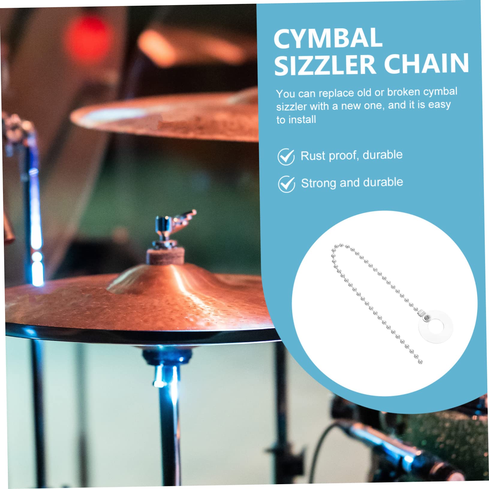 Catena Sizzler Per Piatti Batteria - Effetto Prolungato Professionale In Lega Di Alluminio - Foto 8