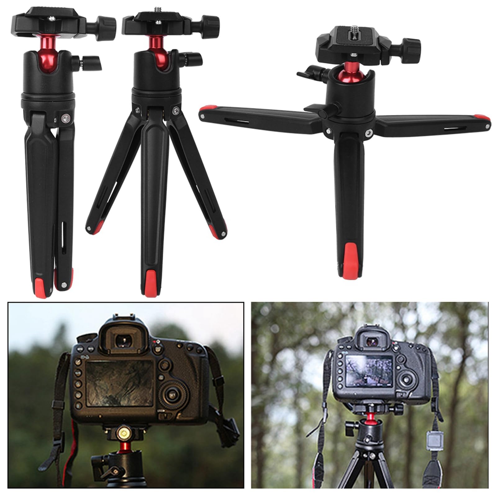 Leapiture Desktop General Tripod Phone Camera Bracket Portable Desktop Tripod Aluminium Alloy for Video Photography TE194