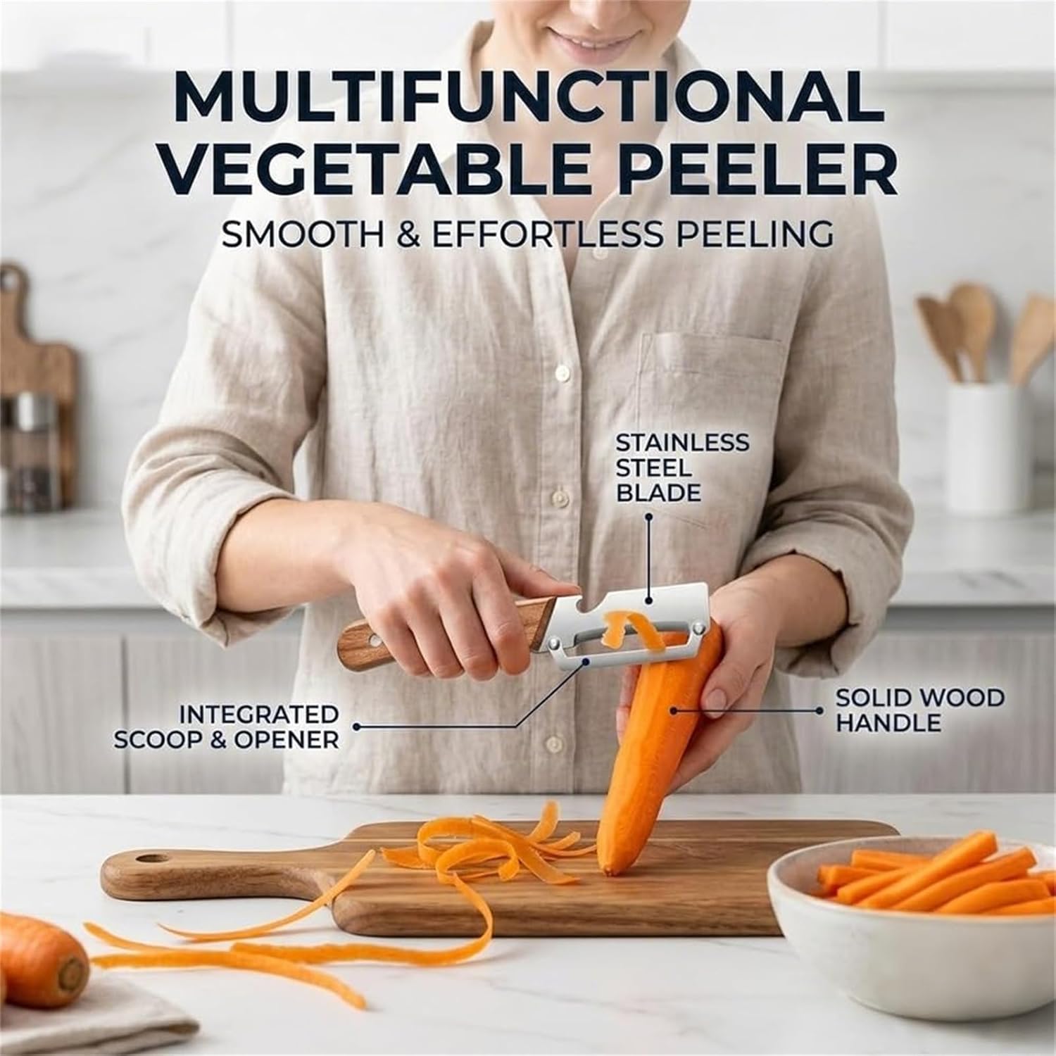 Micro Drag Vegetable Chopper, Premium Stainless Steel Vegetable Peeler Pro, Multi-functional Vegetable Peeler for Kitchen for Fruit Veggie Pumpkin, Gifts for Mom (3Pcs)