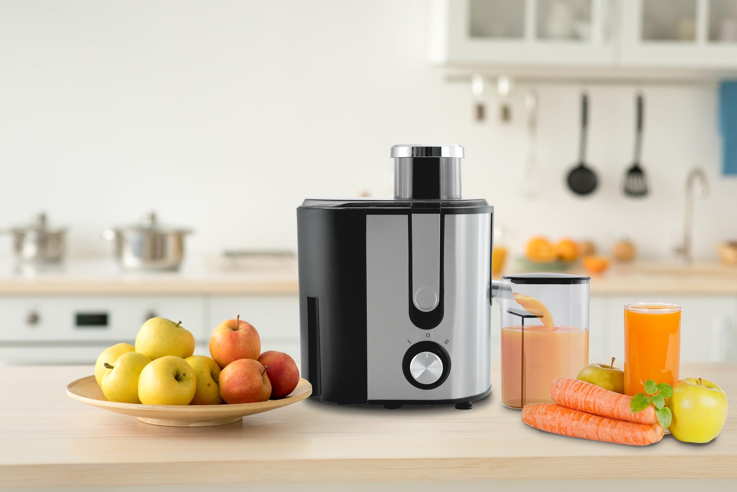 Courant Juicer Machine Big Mouth Large 2” Feed Chute for Whole Fruits & Vegetables, Easy to assemble Easy to Clean, Centrifugal Juicer Extractor, BPA Free, Powerful 400W Motor, Stainless Steel