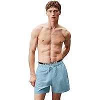 Calvin Klein Uomo Pantaloncino da Bagno Medium Double con Fascia con Logo