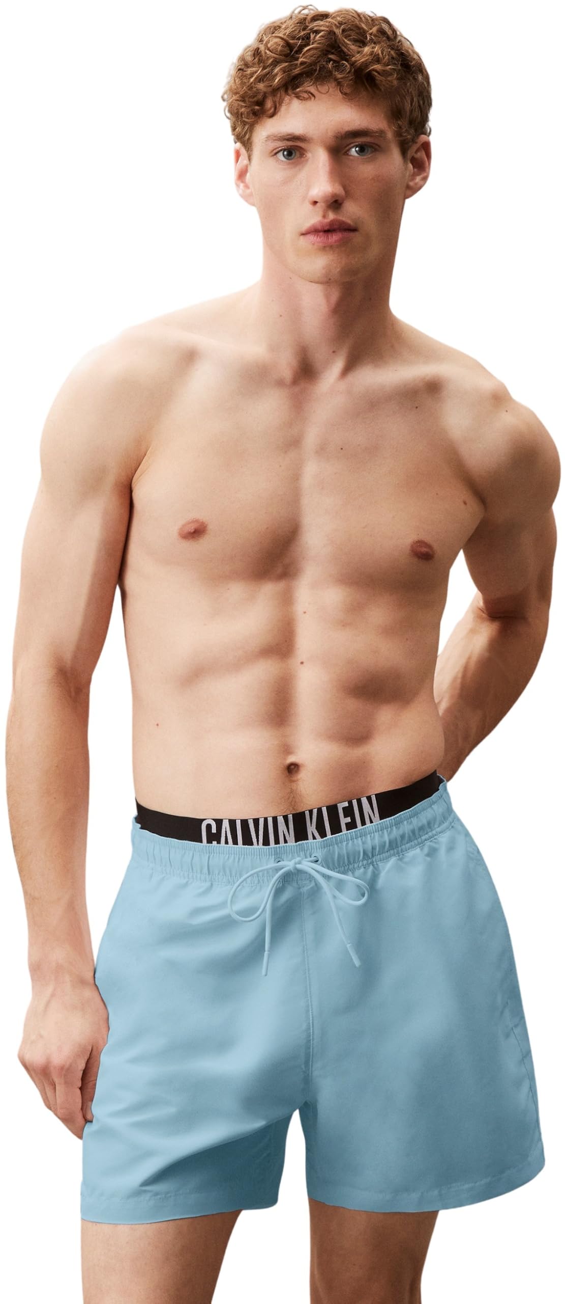 Calvin Klein CK Men's Swimming Pool Boxer with Visible Elastic Logo and Drawstring Waist item KM0KM00798