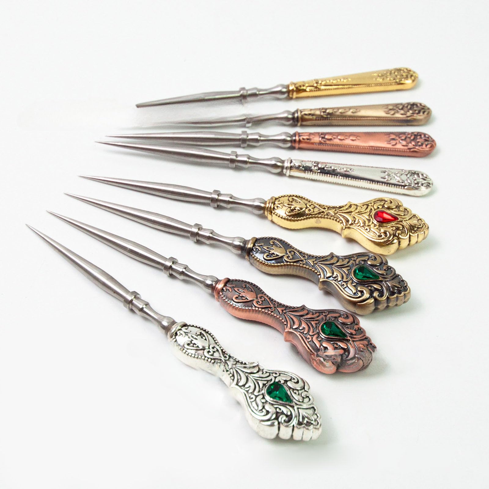 2 Stück Vintage Stickahle, Red bronze