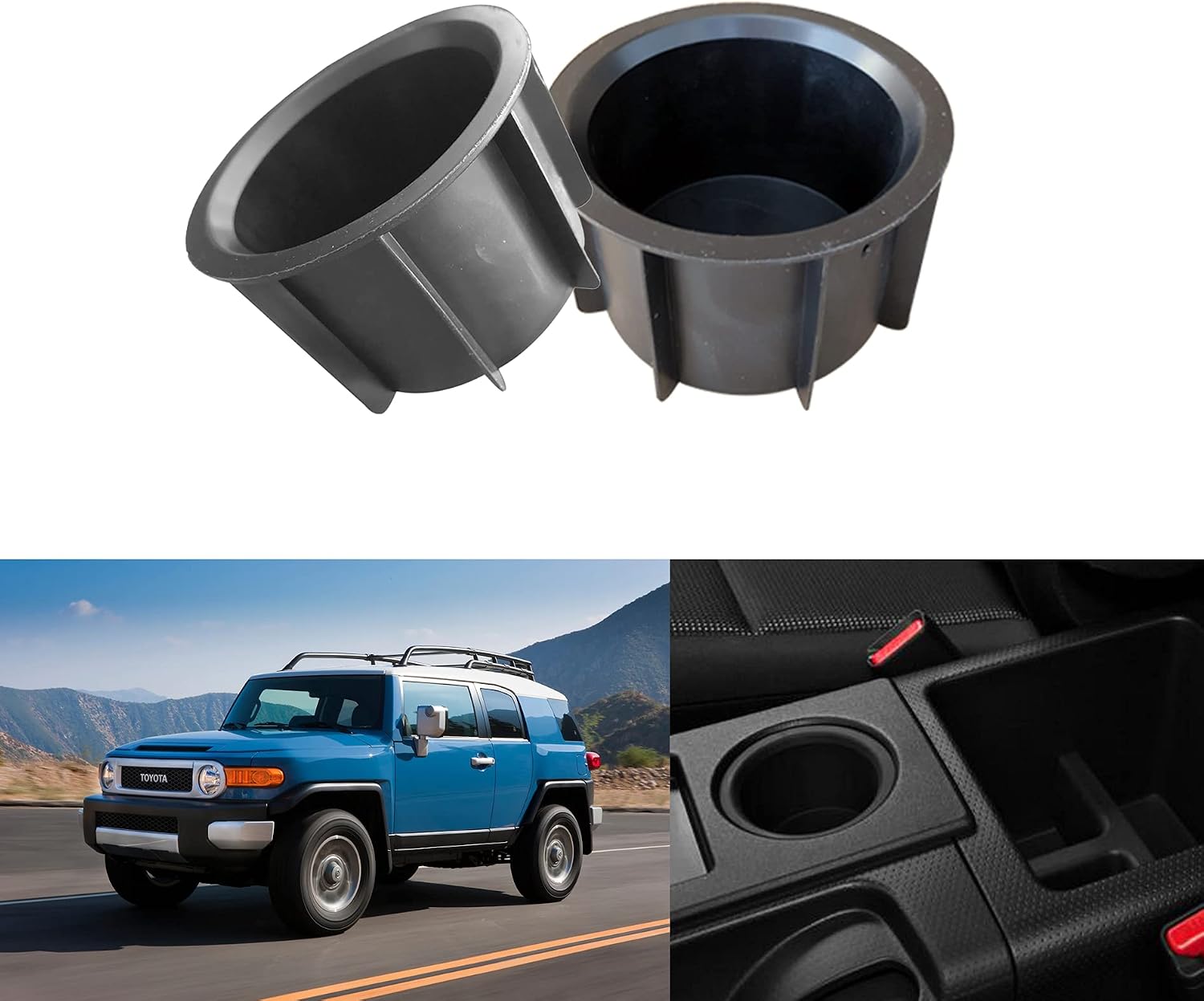 Cup Holder Sub Assembly Compatible with Toyota FJ Cruiser 2007-2014 Replaces OEM 55616-35010（2 pc）