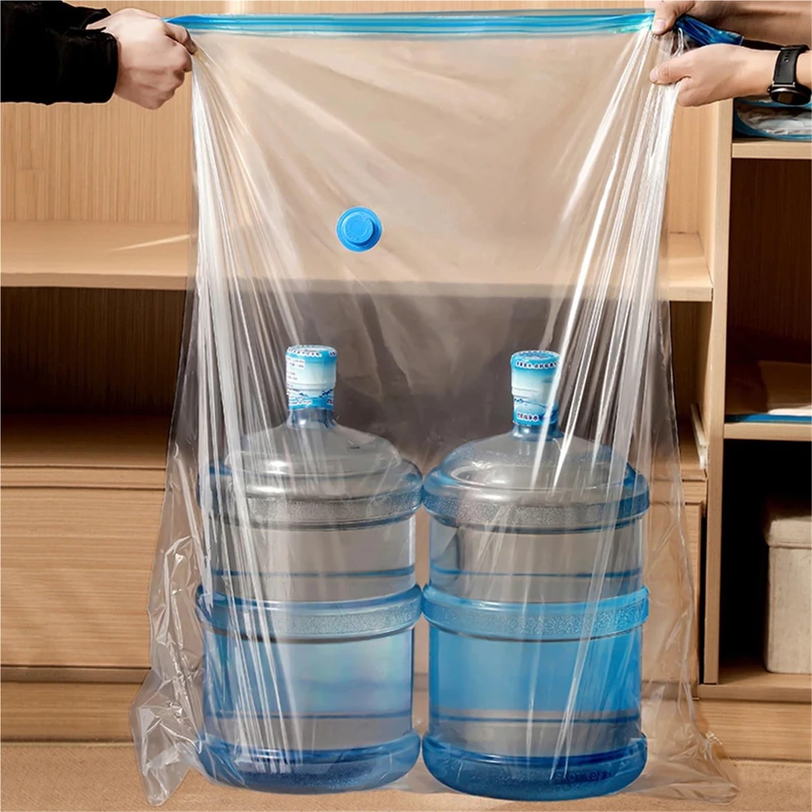 Bolsas al vacío Bolsas de vacío reutilizables, 4 unidades, transparentes, plegables, comprimidas, ahorradoras espacio, for ropa, contenedor viaje grande(4pcs Bags-Set(B),50X90CM)