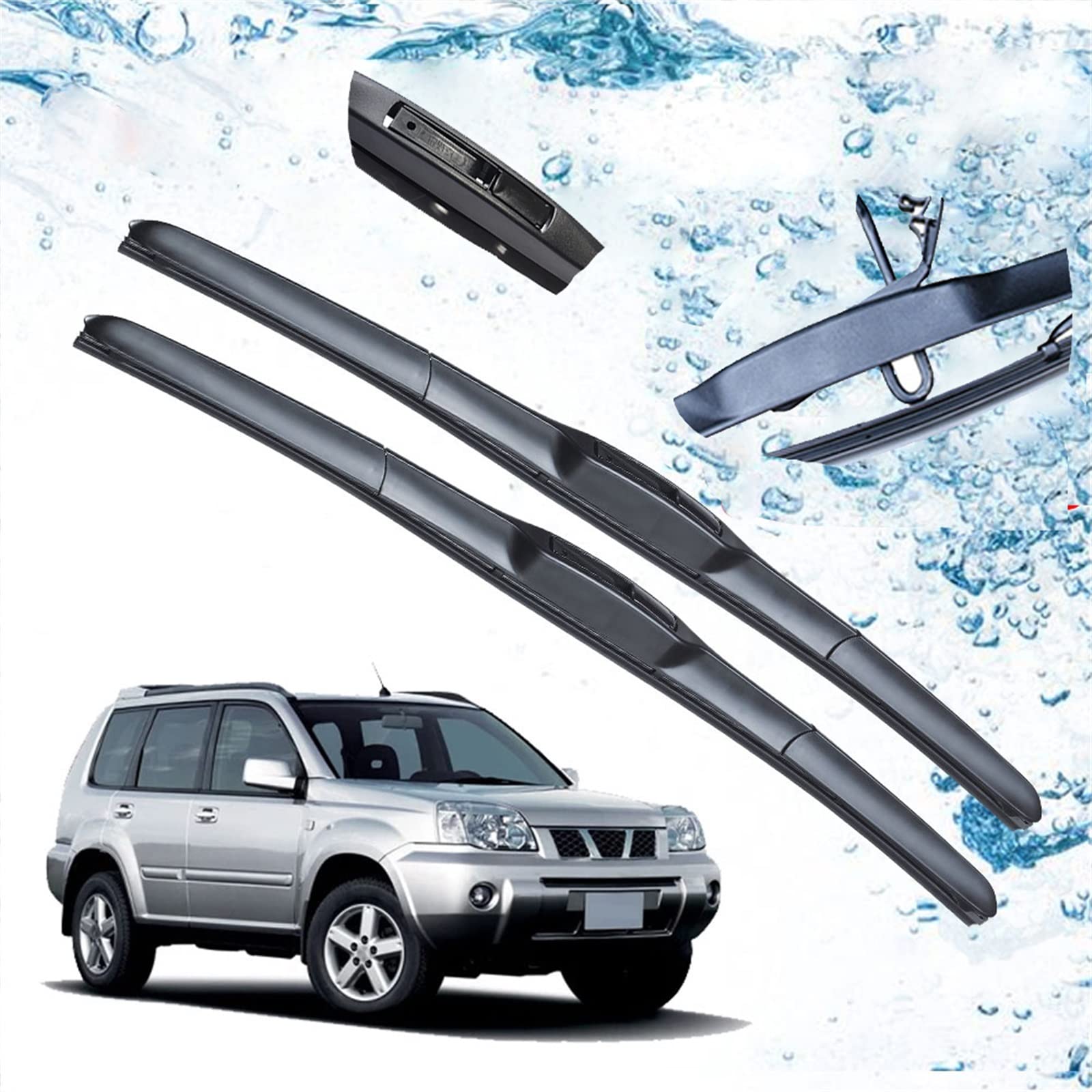 Balais d'Essuie-Glace Avant Nissan X-Trail T30 2000-2007 Brosses Pare-Brise U Durable Cutter