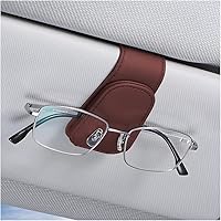 Vista 38 de AICEL Soportes para lentes de sol para visera solar de automóvil, soporte de cuero para colgar gafas, soporte magnético para lentes y clip