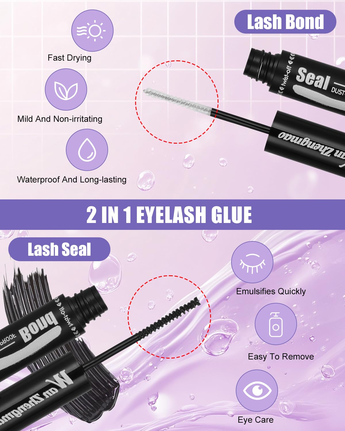 Cluster Lash,Kit Extension Cils Individuels D Curl DIY Kit de Touffes de Faux Cils D'extension de Cils avec Liaison et Joint Extensions de Cils pour Usage Personnel et Domestique 60D 80D 100D