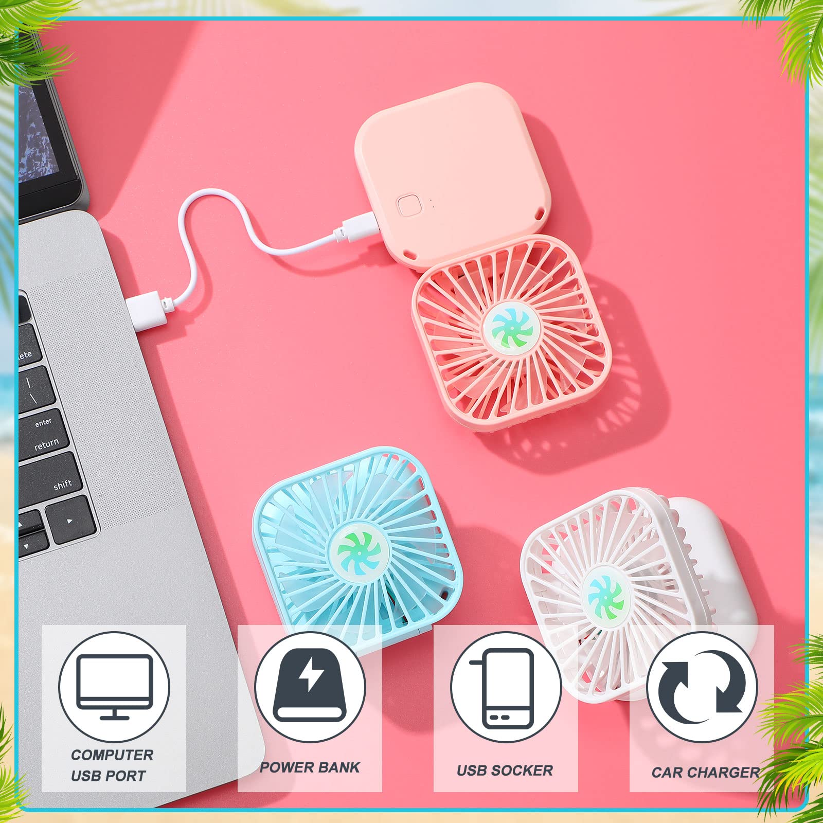 Hortsun Mini ventilatore portatile portatile da appendere al collo ventilatore da appendere alla collana ventilatore pieghevole elettrico mini ventilatore da scrivania silenzioso ricaricabile USB