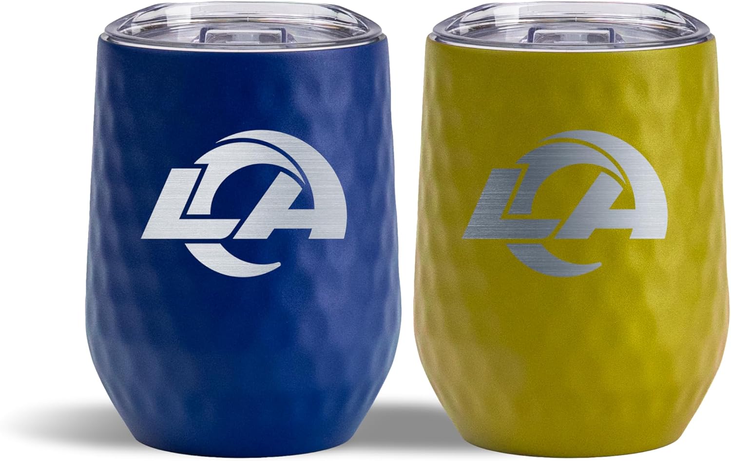 The Memory Company Officially Licensed NFL 2-Pack 12oz Stainless Steel Stemless Dimpled Wine Tumblers, Insulated Football Fan Drinkware