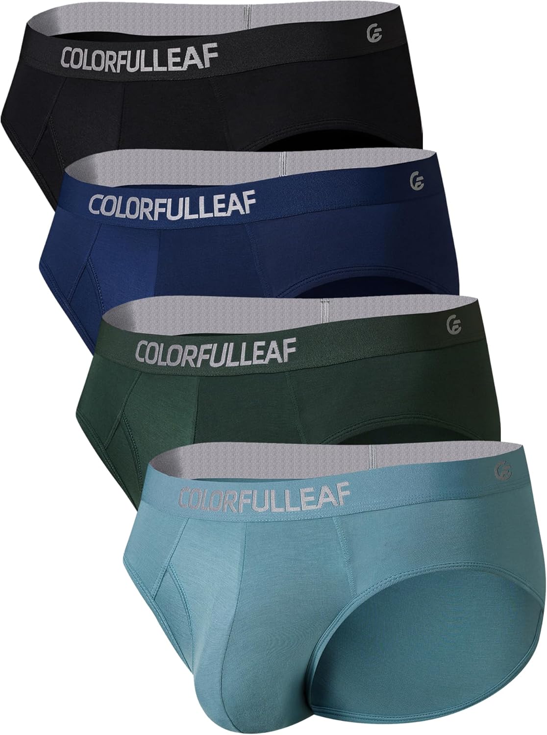 COLORFULLEAF Mens Underwear Briefs Soft bamboo rayon underwear for Men Tagless Pouch Briefs with Fly 3 or 4 Pack