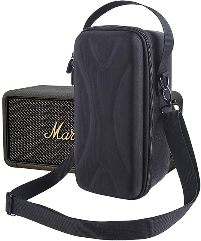 Estuche de transporte rígido para Marshall Middleton, negro gris | Bolsa de hombro con cubierta protectora EVA para parlante Bluetooth portátil Middleton, bolsillo para accesorios, protección para exteriores y hogar