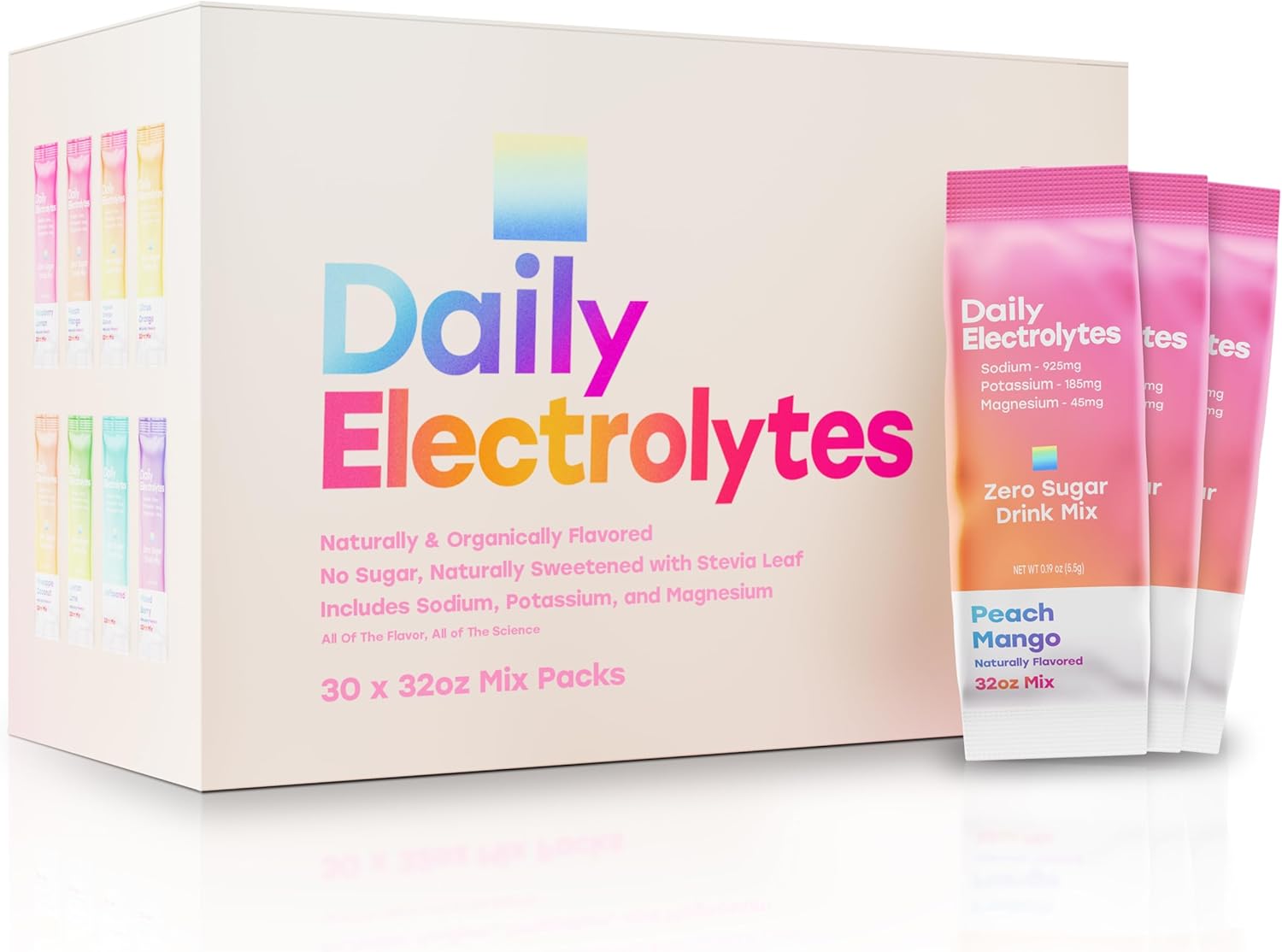 Jumbo Sticks Electrolytes Powder Packets 7 Flavors Sugar Free Hydration Packets Electrolyte Liquid Daily IV Drink Mix with Himalayan Pink Salt