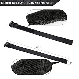 Aolamegs Gun Sling with Hook and Loop, Adjustable Rifle Sling 1 1/4 Nylon Strap with Metal D Ring for Hunting (2 Pack Black)