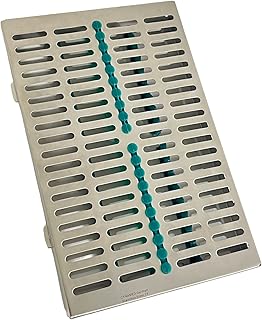 ArtLab-Dental Instrument Sterilization Cassette Rack Box (for 20 Pieces) for Dental Instruments Organizer and Dental Hygiene Sterilization Cassettes Rack Box (20 Slot -Green)