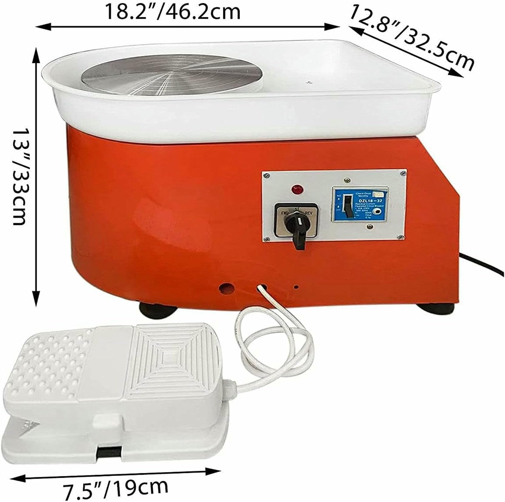 Máquina formadora de cerámica, rueda eléctrica para arte y manualidades de arcilla, potencia de 350 W, 25 cm de diámetro, herramienta ideal para artistas profesionales y aficionados de la cerámica