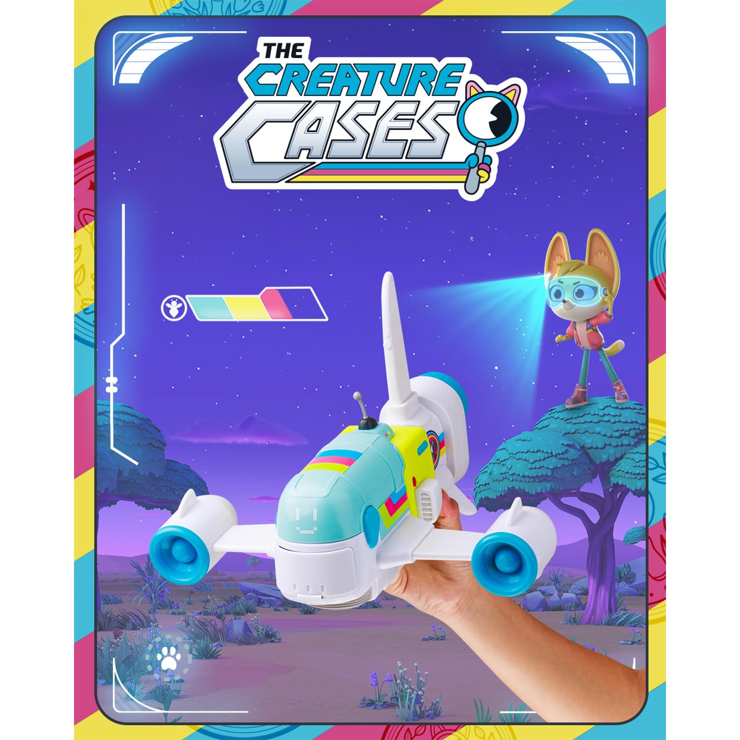 BANDAI - Enquêtes Sauvages - Coffret R.O.N Jet - Avion avec 2 Figurines Exclusives et Planeurs Détachables - Véhicule Interactif pour Enfants Série Creature Cases - Jouet Enfant 3 Ans et + - PMCC9014