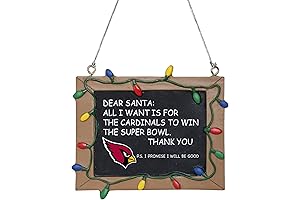 foco NFL Resin Holiday Christmas Chalkboard Sign Ornament Arizona Cardinals
