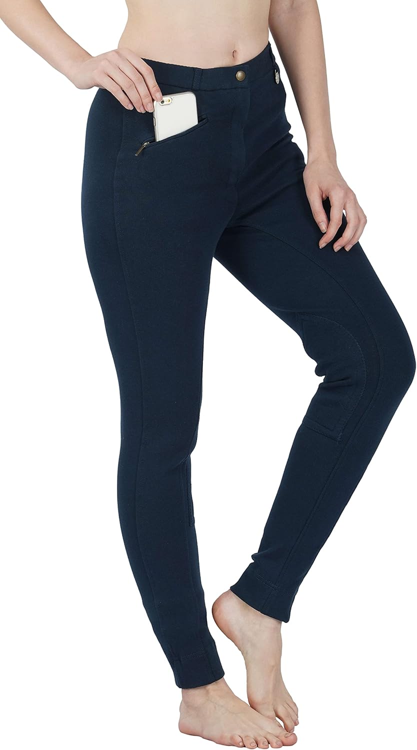 Pantaloni Da Equitazione Horze Felicia Per Bambini - Vita Alta, Inserti In Silicone, Tasca Per Cellulare - Foto 6