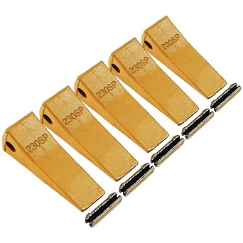 BDI Wear Part 5Pack 230SP Froged Excavator Teeth, Excavator Bucket Teeth TF23P Flex Pins Compatible with Bobcat, Kubota, Deere, Case, JBC, and Excavator 23 230 Series