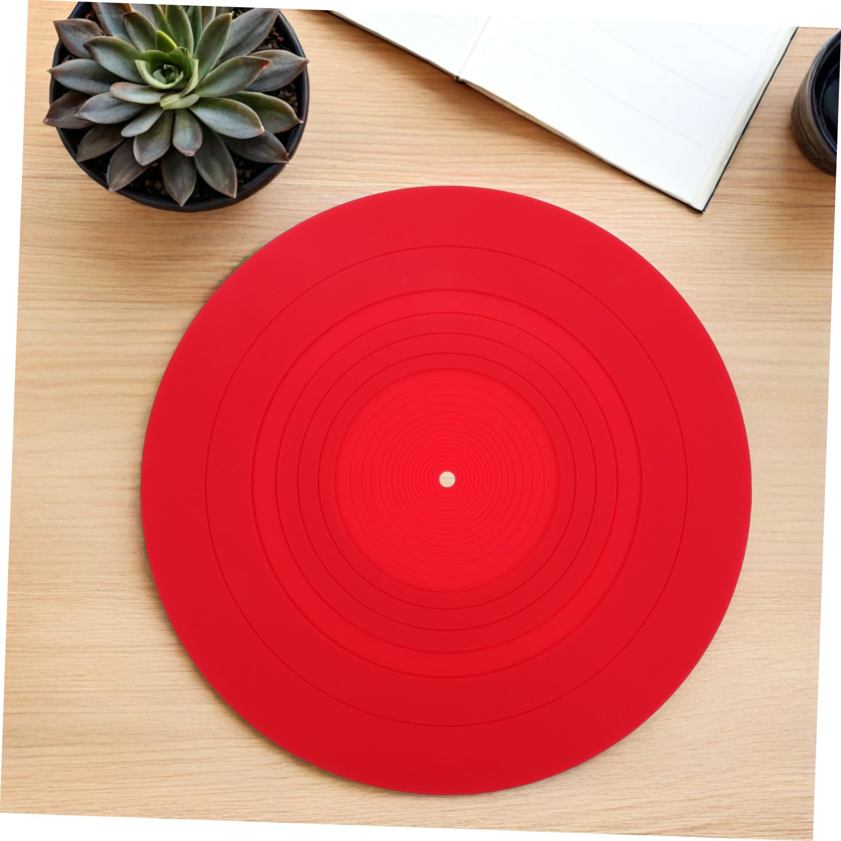 Alfombrilla de Silicona Antideslizante y Antiestática para Tocadiscos Protector Resistente y Flexible para Vinilos para Uso Doméstico y Mantenimiento Sencillo