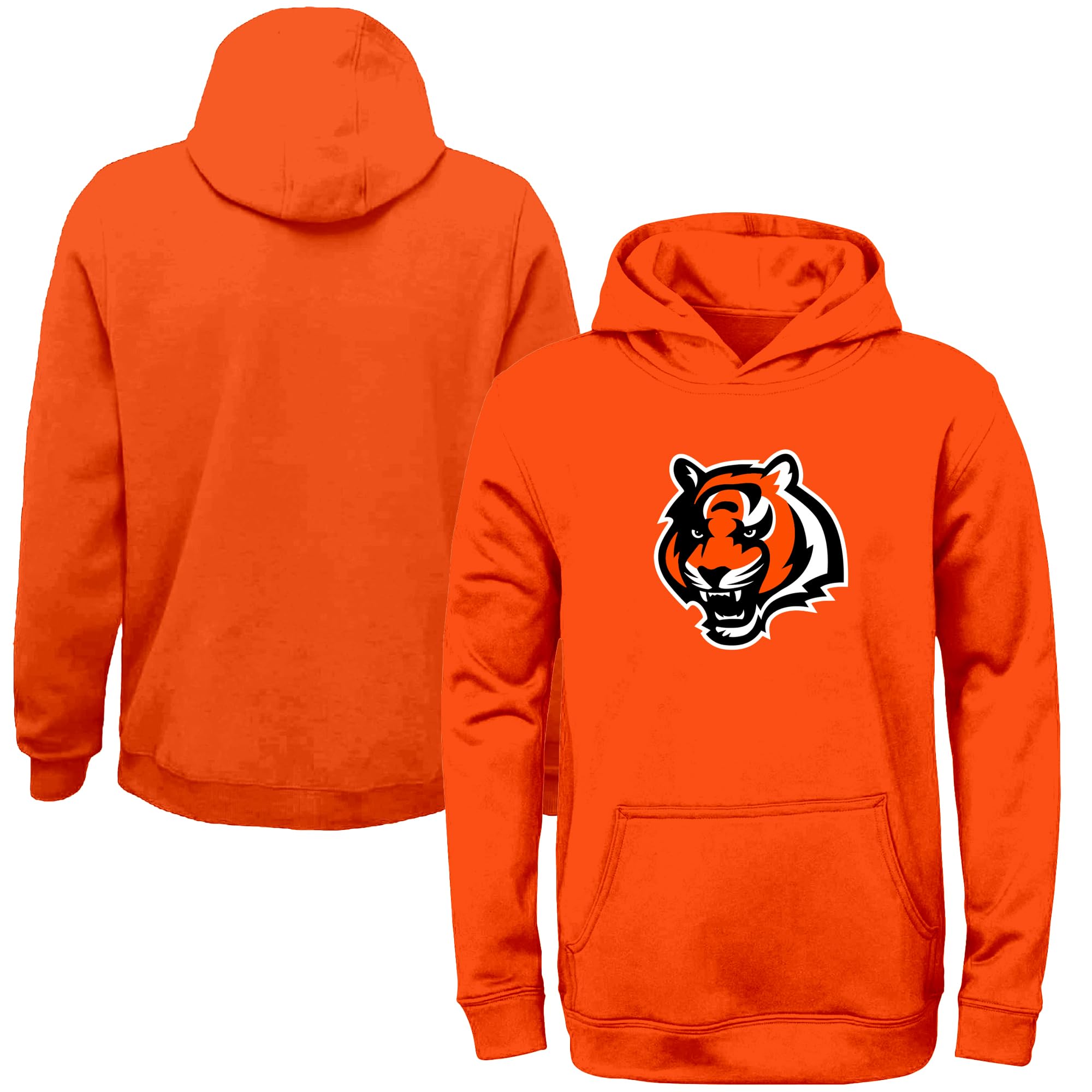 Sudadera con capucha para niños de los Cincinnati Bengals en forro polar naranja 6
