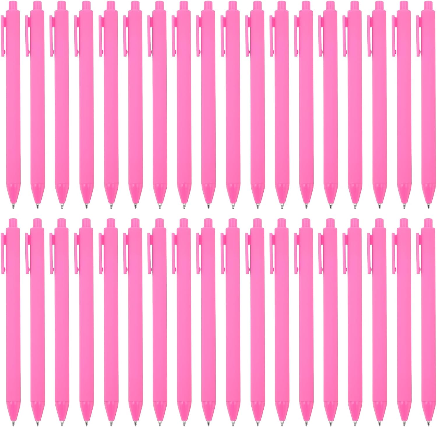 PATIKIL 50 Pack Black Barrel Click Pens, 1.0MM Black Ink Retractable Ballpoint Pens, Medium Point Smooth Writing Pens Office Supplies, Pink