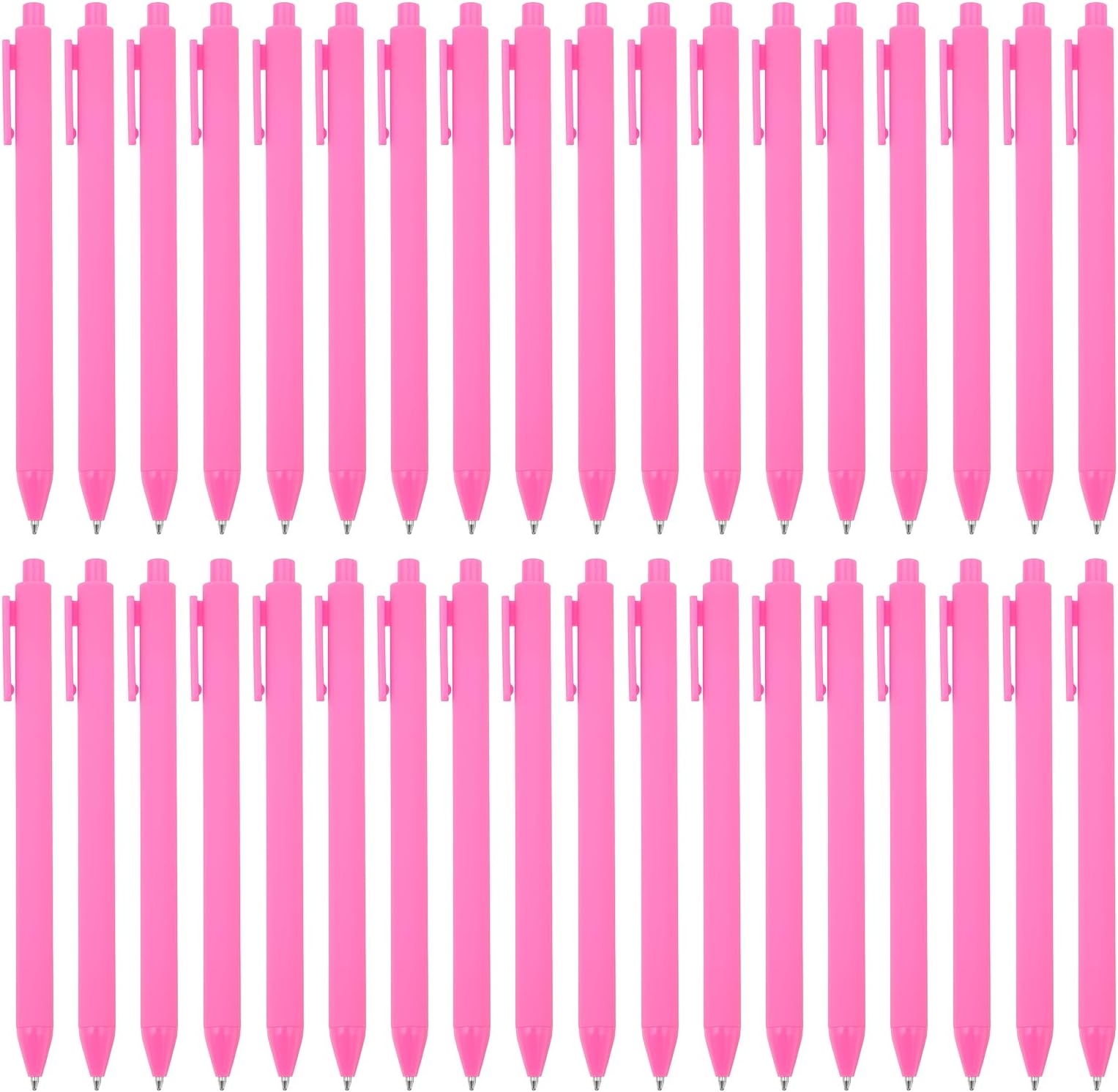 PATIKIL 50 Pack Black Barrel Click Pens, 1.0MM Black Ink Retractable Ballpoint Pens, Medium Point Smooth Writing Pens Office Supplies, Pink
