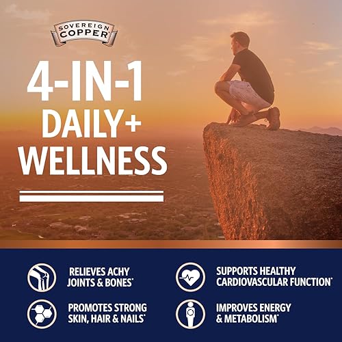 Miniatura 8 de Sovereign Copper Hidrosol de cobre bio-activo, suplemento de bienestar diario 4 en 1 para articulaciones y huesos*, cabello, piel y uñas*, salud