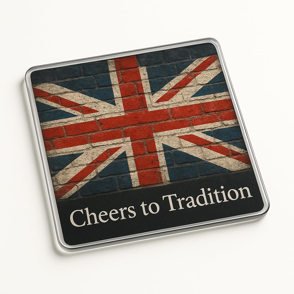 The Plum Penguin Union Brick Charm Acrylic Coaster Gift - Rustic British Tradition Design Home Decor Present For Drinkware Enthusiasts